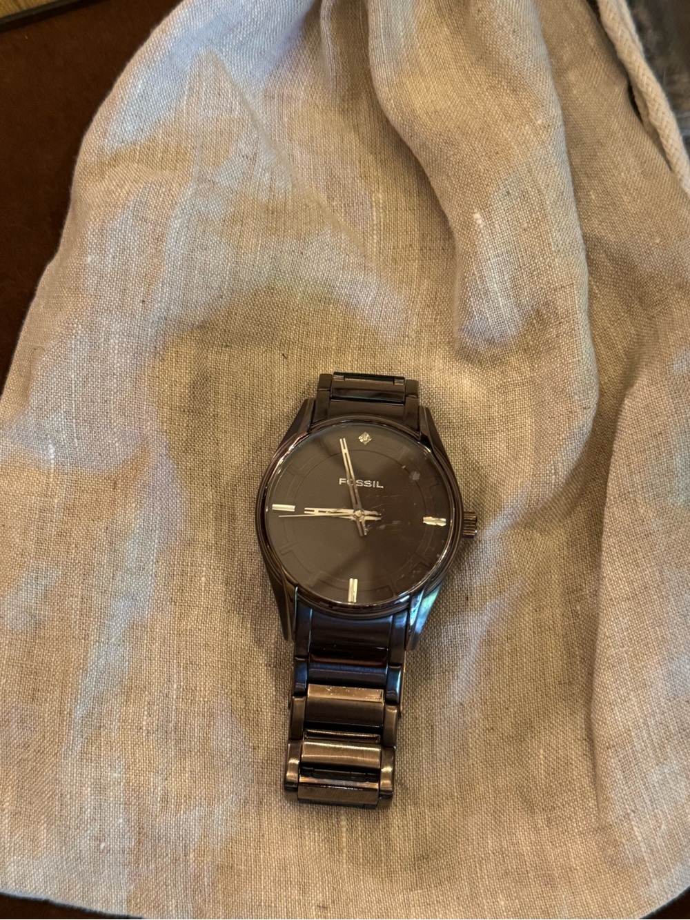 Fossil Men’s bronze Stainless Steel Analog Watch with genuine diamond - Picture 2 of 3